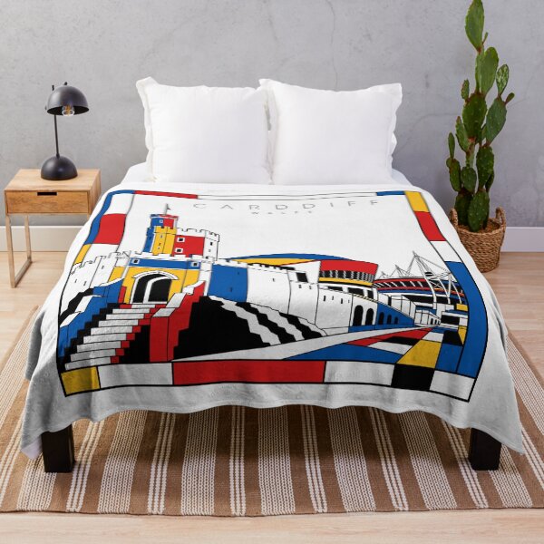 Item preview, Cardiff Mondrian style poster 3D designed and sold by CMYKStudio.