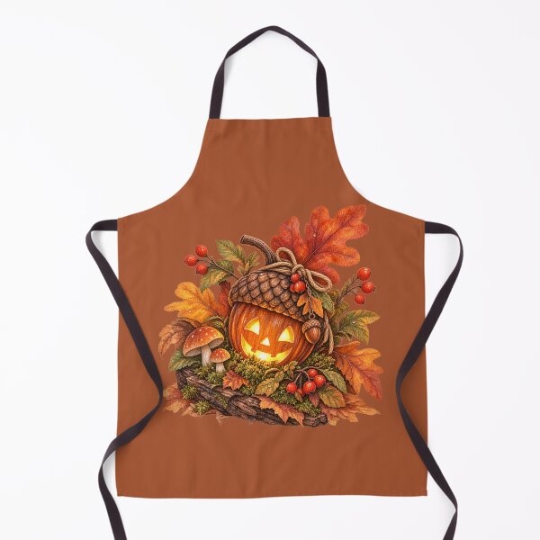 Item preview, Cottagecore Jack-o-Lantern Acorn Watercolor Art – Whimsical Halloween Print designed and sold by MagicMakerPh.