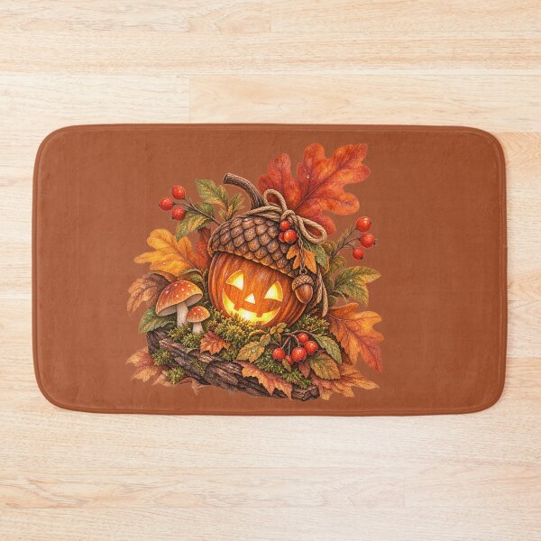 Item preview, Cottagecore Jack-o-Lantern Acorn Watercolor Art – Whimsical Halloween Print designed and sold by MagicMakerPh.