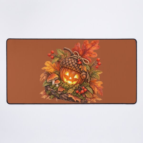 Item preview, Cottagecore Jack-o-Lantern Acorn Watercolor Art – Whimsical Halloween Print designed and sold by MagicMakerPh.