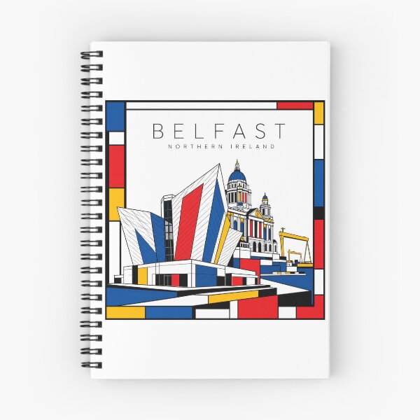 Item preview, Belfast Mondrian style poster 3D designed and sold by CMYKStudio.