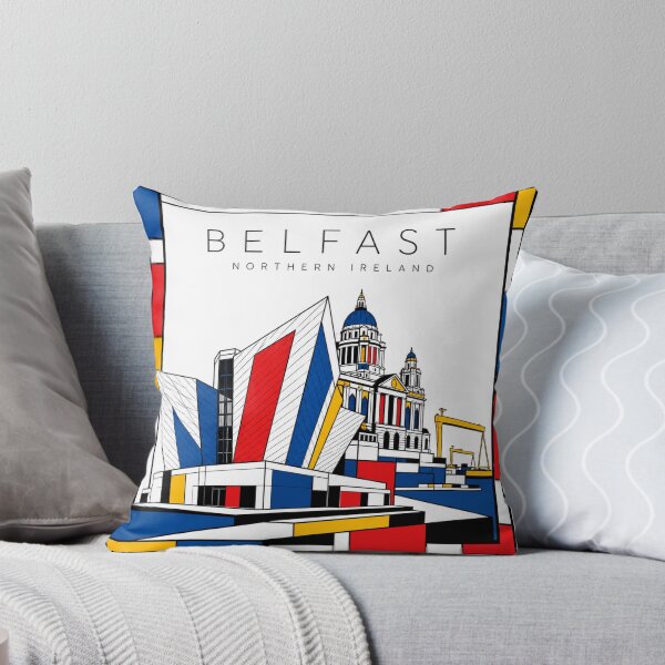 Item preview, Belfast Mondrian style poster 3D designed and sold by CMYKStudio.