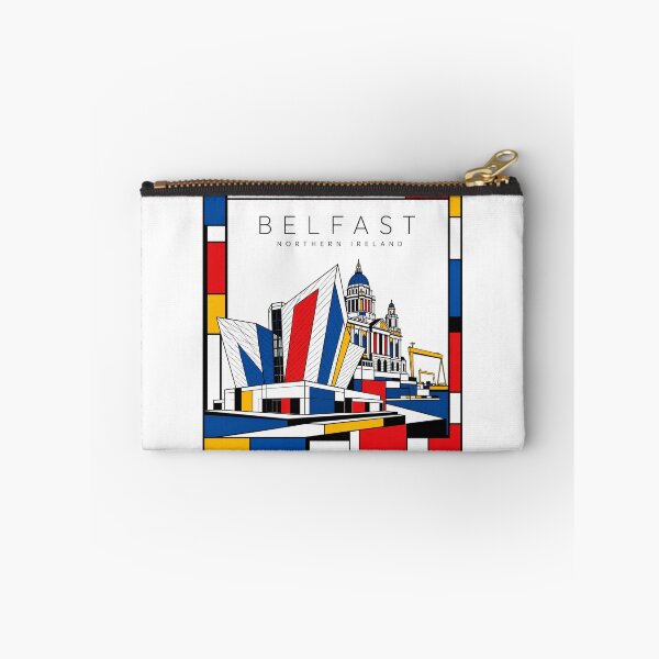 Item preview, Belfast Mondrian style poster 3D designed and sold by CMYKStudio.