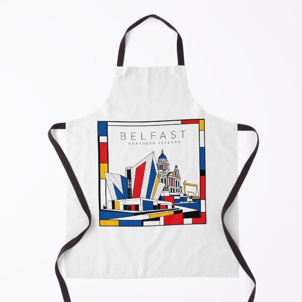 Item preview, Belfast Mondrian style poster 3D designed and sold by CMYKStudio.
