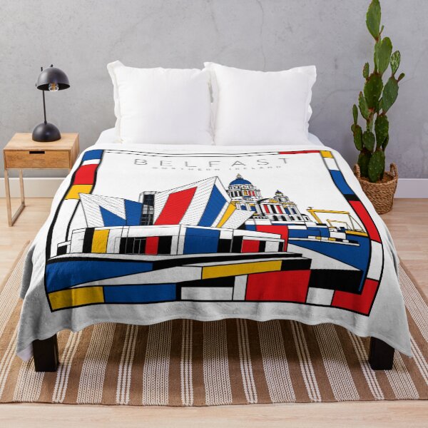 Item preview, Belfast Mondrian style poster 3D designed and sold by CMYKStudio.
