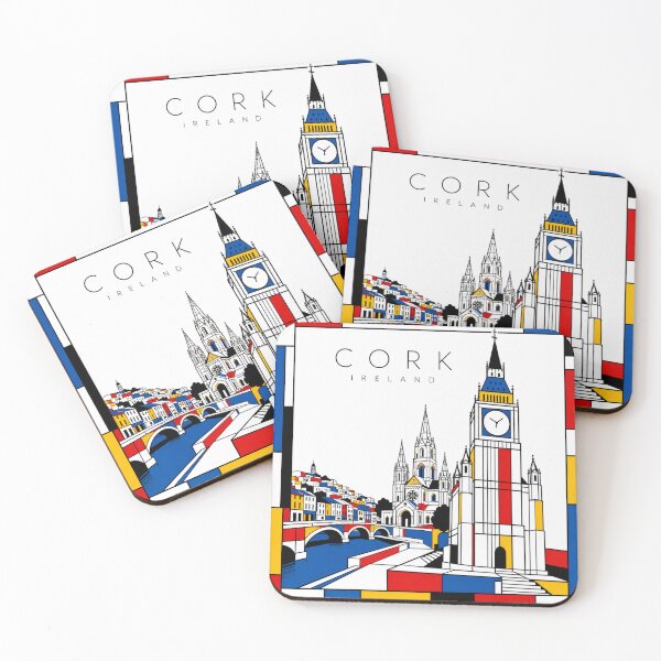 Item preview, Cork Mondrian style poster 3D designed and sold by CMYKStudio.