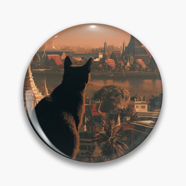 Item preview, Vintage Bangkok Cat Travel Poster Art designed and sold by ROD.