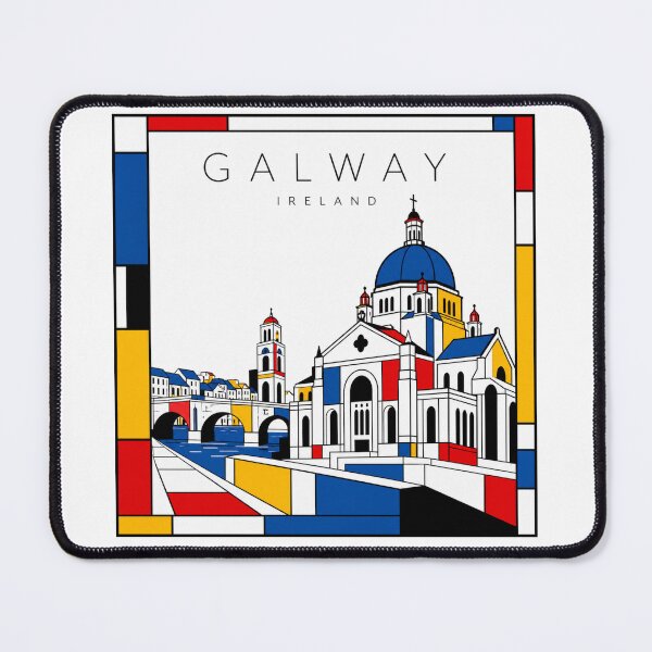 Item preview, Galway Mondrian style poster 3D designed and sold by CMYKStudio.