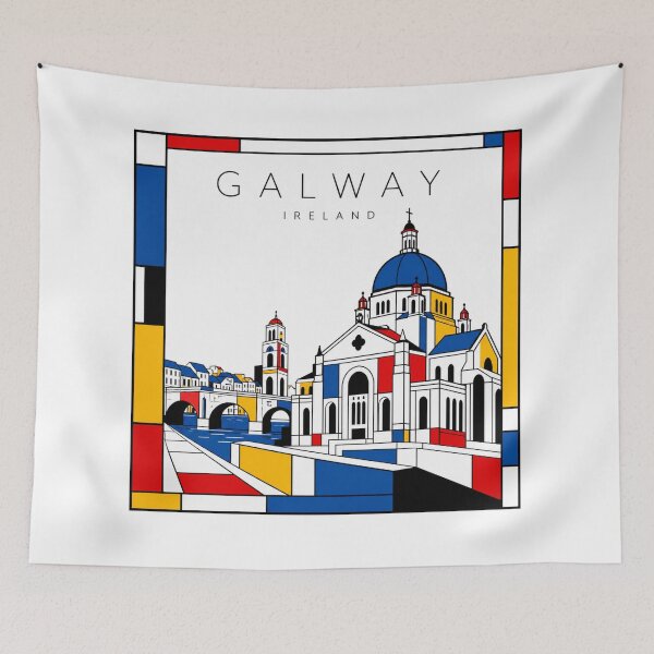 Item preview, Galway Mondrian style poster 3D designed and sold by CMYKStudio.