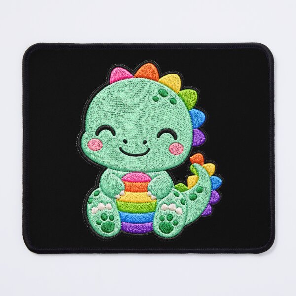 Item preview, Rainbow Dinosaur Embroidery Patch Illustration designed and sold by ColorSplash123.