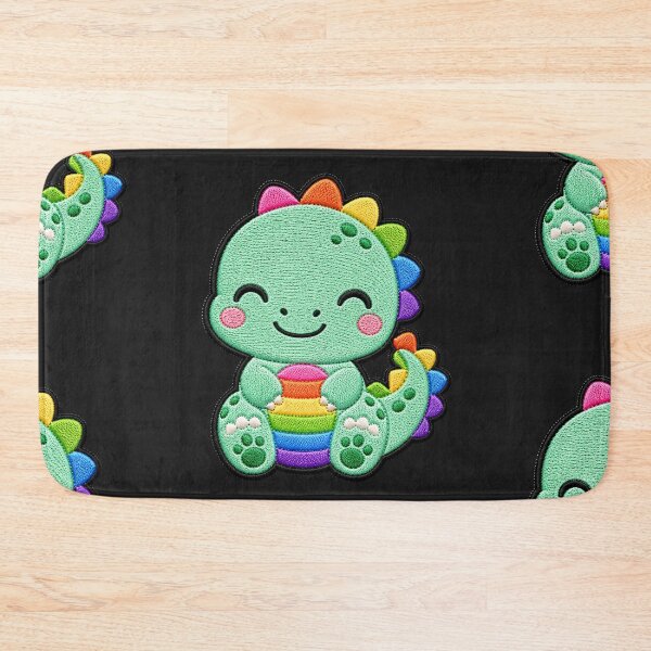Item preview, Rainbow Dinosaur Embroidery Patch Illustration designed and sold by ColorSplash123.