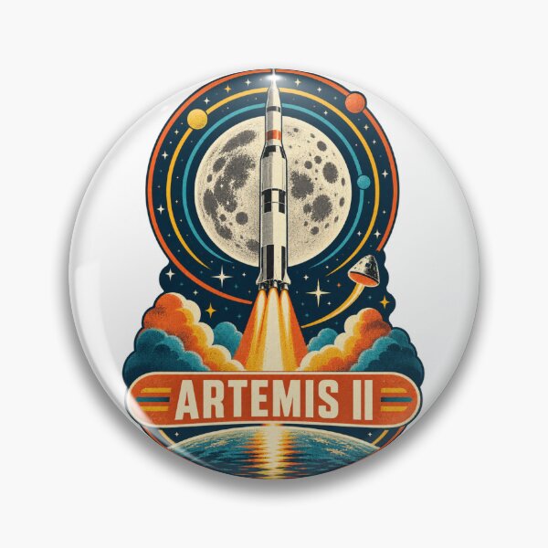Item preview, Artemis II Vintage Space Mission Rocket Launch Sticker designed and sold by Promoffy.
