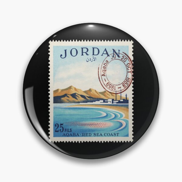 Item preview, Aqaba Jordan Red Sea Coast Gulf Mountains Stamp Sticker designed and sold by stickercuffs.