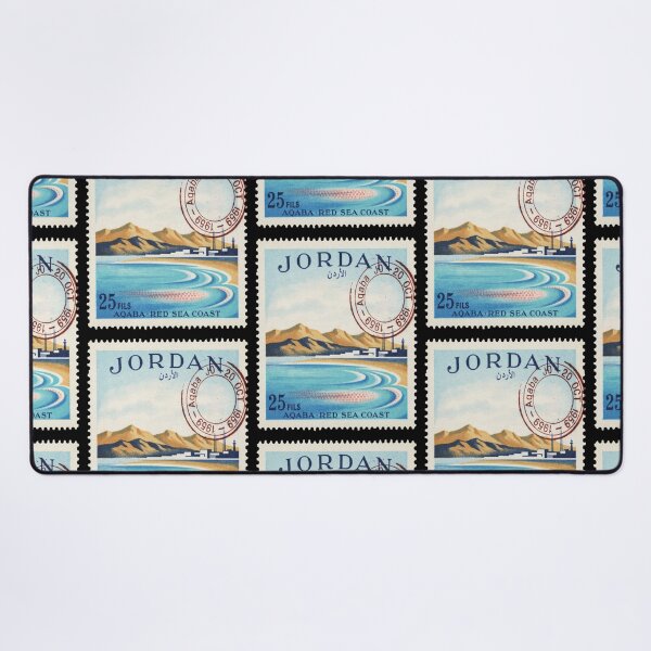 Item preview, Aqaba Jordan Red Sea Coast Gulf Mountains Stamp Sticker designed and sold by stickercuffs.