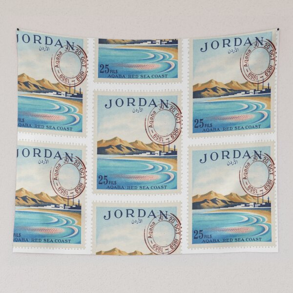 Item preview, Aqaba Jordan Red Sea Coast Gulf Mountains Stamp Sticker designed and sold by stickercuffs.