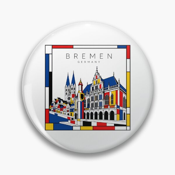 Item preview, Bremen Mondrian style poster 3D designed and sold by CMYKStudio.