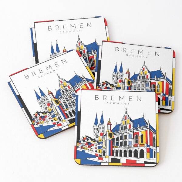 Item preview, Bremen Mondrian style poster 3D designed and sold by CMYKStudio.