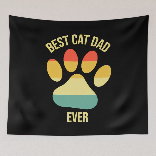 Item preview, Best Cat Dad Ever Paw Print Retro Vintage Graphic designed and sold by Dmo3HarkoArt.