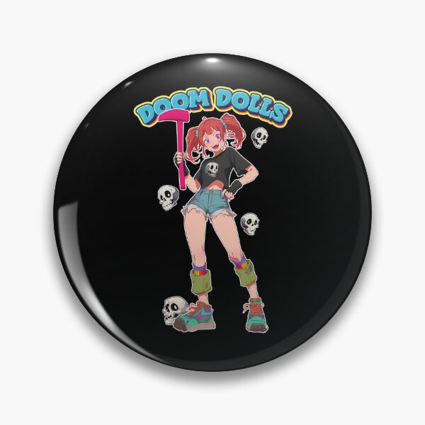 Item preview, Young Woman With Pigtails Holding Pink Hammer Surrounded By Skulls designed and sold by STURN3R.