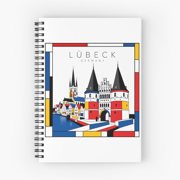 Item preview, Lubeck Mondrian style poster 3D designed and sold by CMYKStudio.