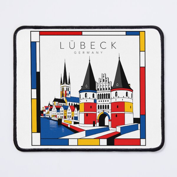 Item preview, Lubeck Mondrian style poster 3D designed and sold by CMYKStudio.