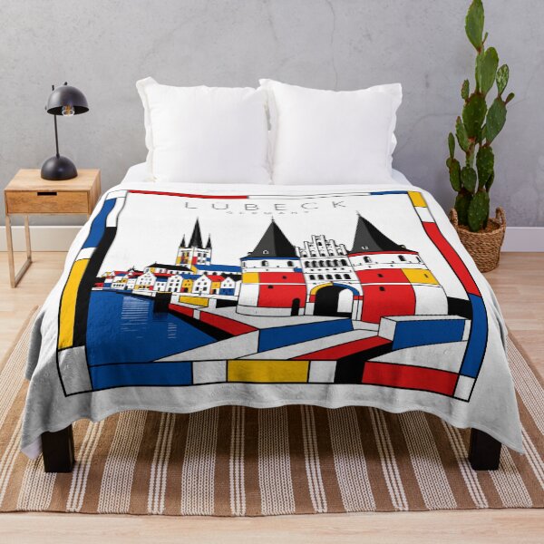 Item preview, Lubeck Mondrian style poster 3D designed and sold by CMYKStudio.