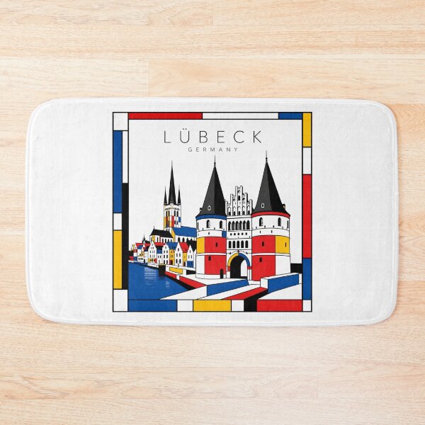 Item preview, Lubeck Mondrian style poster 3D designed and sold by CMYKStudio.