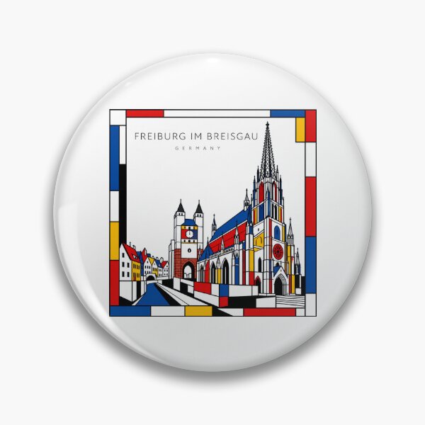 Item preview, Freiburg im Breisgau Mondrian style poster 3D designed and sold by CMYKStudio.