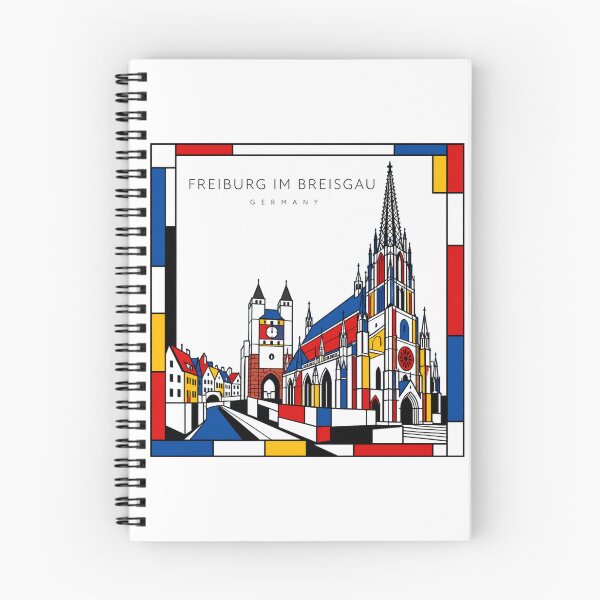 Item preview, Freiburg im Breisgau Mondrian style poster 3D designed and sold by CMYKStudio.
