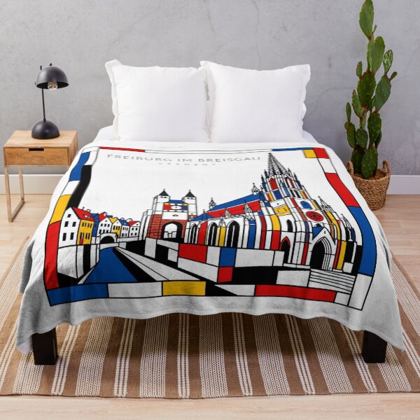 Item preview, Freiburg im Breisgau Mondrian style poster 3D designed and sold by CMYKStudio.