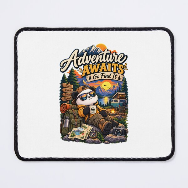 Item preview, Adventure Awaits Go Find It Vintage Travel Panda Design designed and sold by lovepower.