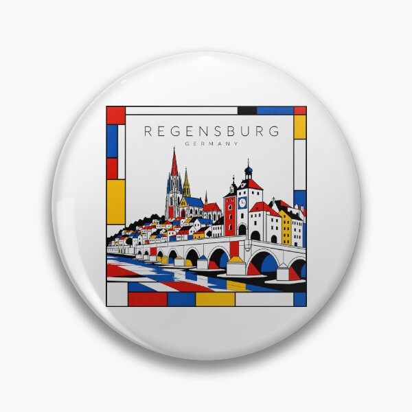Item preview, Regensburg Mondrian style poster 3D designed and sold by CMYKStudio.