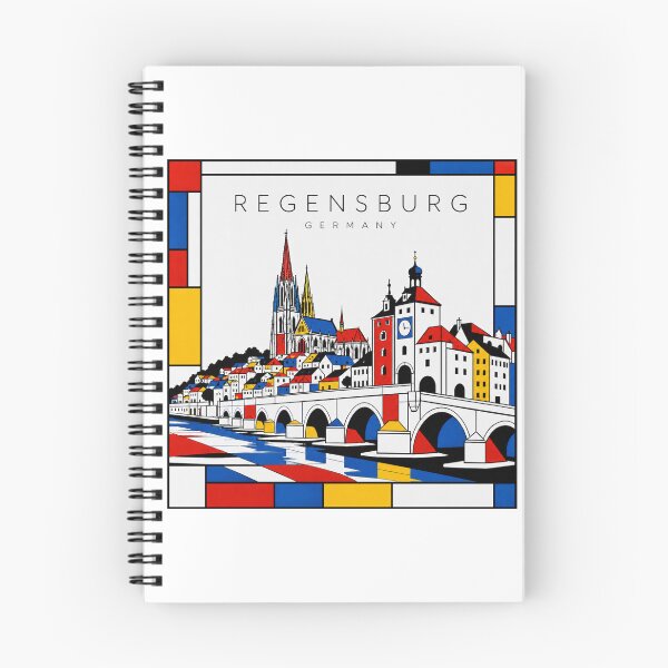 Item preview, Regensburg Mondrian style poster 3D designed and sold by CMYKStudio.