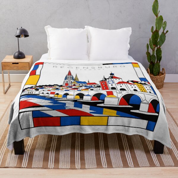 Item preview, Regensburg Mondrian style poster 3D designed and sold by CMYKStudio.