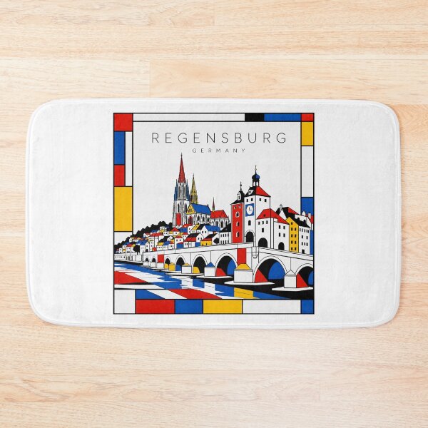 Item preview, Regensburg Mondrian style poster 3D designed and sold by CMYKStudio.