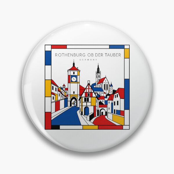 Item preview, Rothenburg ob der Tauber Mondrian style poster 3D designed and sold by CMYKStudio.