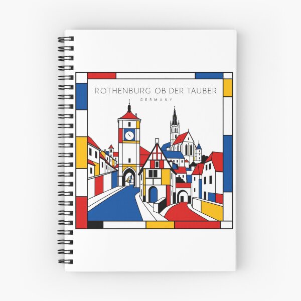 Item preview, Rothenburg ob der Tauber Mondrian style poster 3D designed and sold by CMYKStudio.