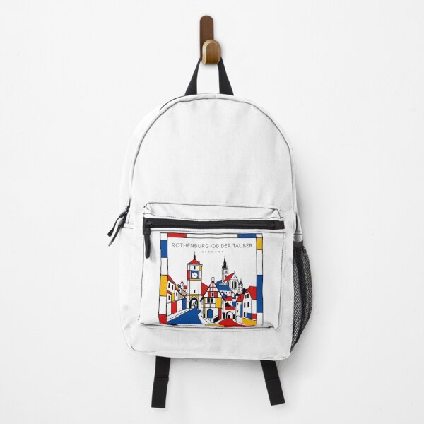 Item preview, Rothenburg ob der Tauber Mondrian style poster 3D designed and sold by CMYKStudio.