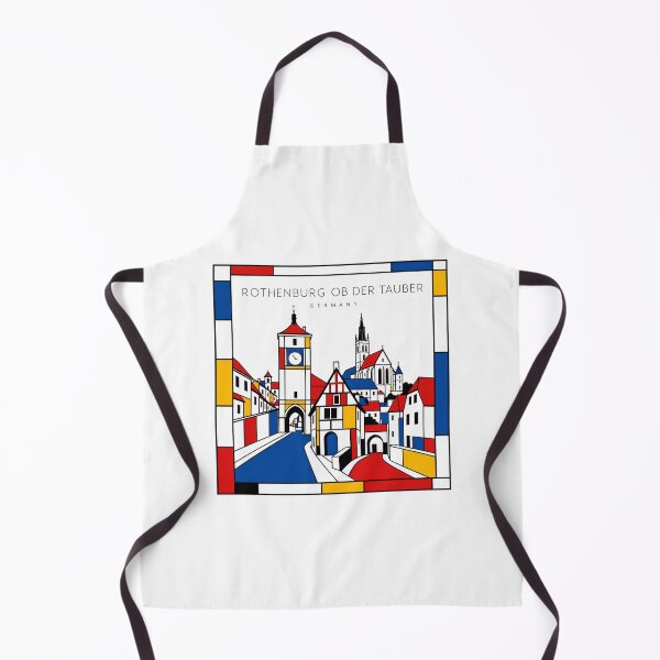 Item preview, Rothenburg ob der Tauber Mondrian style poster 3D designed and sold by CMYKStudio.