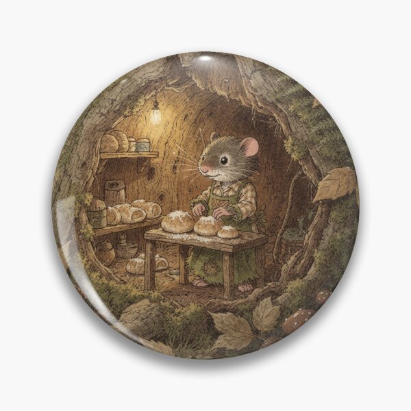 Item preview, Vole Folk Kneading Loaves in a Knothole Bakery Storybook Art designed and sold by PictorialWhimsy.