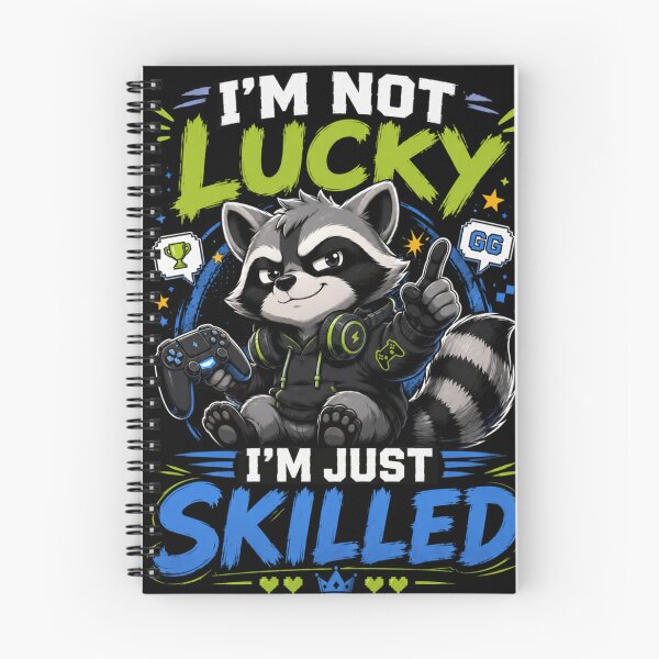 Item preview, I’m Not Lucky I’m Just Skilled Raccoon Gamer T-Shirt – Funny Gaming Graphic Tee designed and sold by Artimax-Studio.