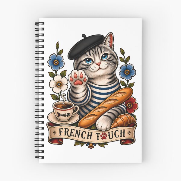 Item preview, French Touch Cat Vintage Tattoo Style designed and sold by Old's Cool Cat Studio.