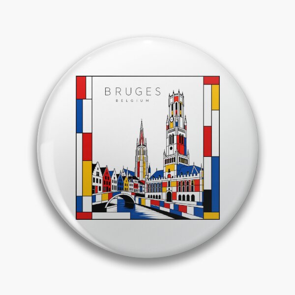 Item preview, Bruges Mondrian style poster 3D designed and sold by CMYKStudio.
