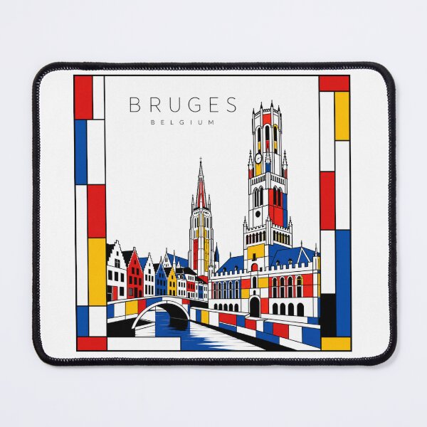 Item preview, Bruges Mondrian style poster 3D designed and sold by CMYKStudio.