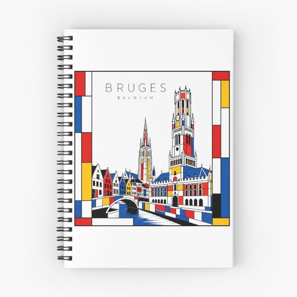 Item preview, Bruges Mondrian style poster 3D designed and sold by CMYKStudio.