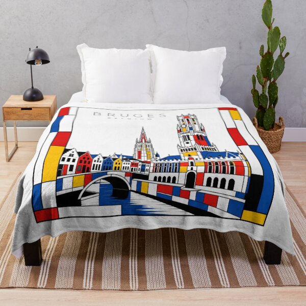Item preview, Bruges Mondrian style poster 3D designed and sold by CMYKStudio.