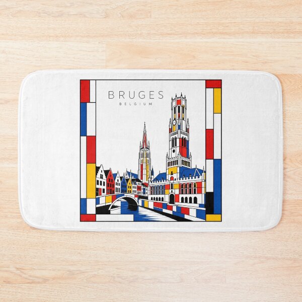 Item preview, Bruges Mondrian style poster 3D designed and sold by CMYKStudio.