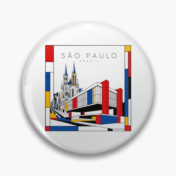 Item preview, Sao Paulo Mondrian style poster 3D designed and sold by CMYKStudio.