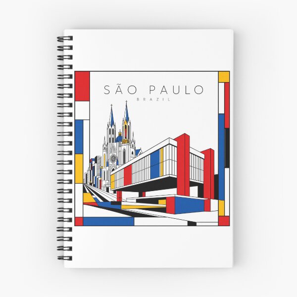 Item preview, Sao Paulo Mondrian style poster 3D designed and sold by CMYKStudio.