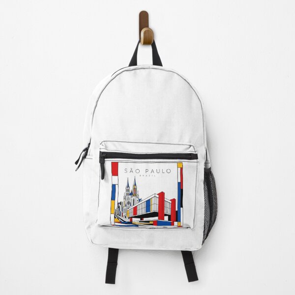 Item preview, Sao Paulo Mondrian style poster 3D designed and sold by CMYKStudio.